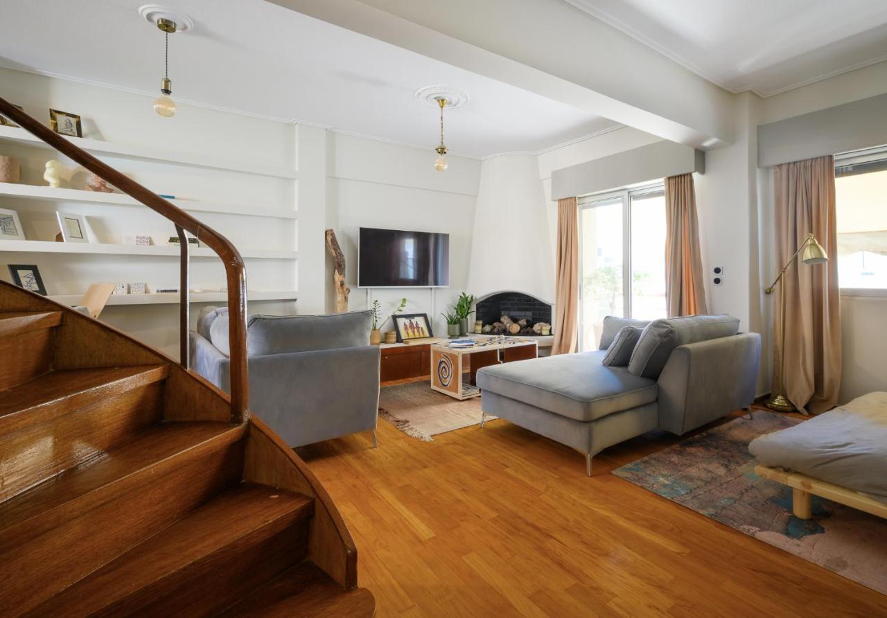 Relaxed Art Deco Maisonette Pagrati Athene Buitenkant foto